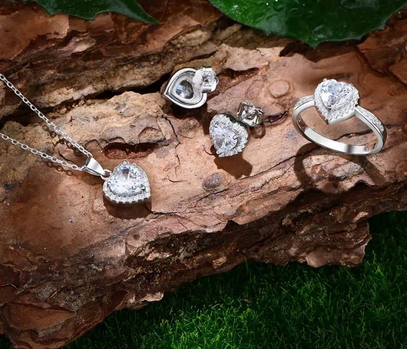 Set de bijuterii din argint S925, inel size 5,6,7,8,9 sau reglabil