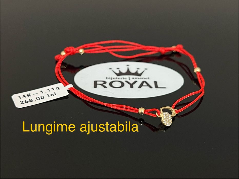 Bijuteria Royal CB : Bratara cu snur bile aur 14k 1,11 grame