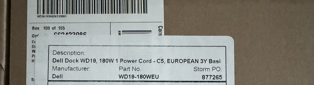 Vand docking station Dell WD19 sigilat.