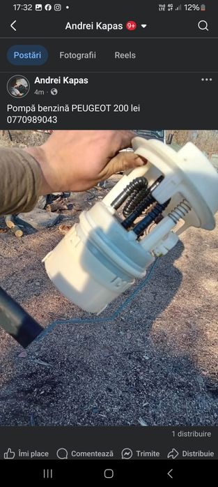 Pompă benzină pejo 206