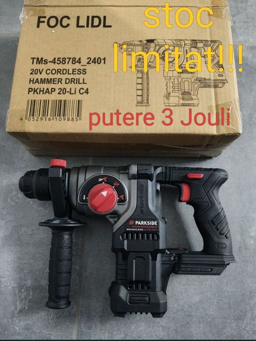 Ciocan rotopercutor parkside performance 3 J pe acumulator 20v