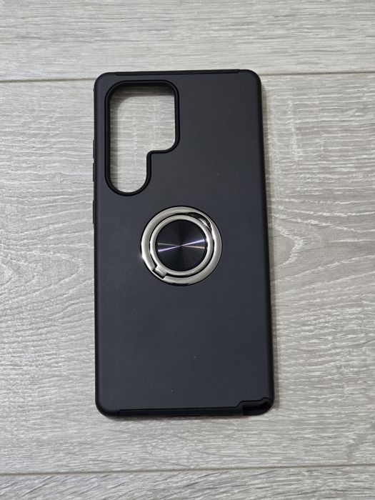 Husă Samsung Galaxy S25 Ultra cu inel metalic – Neagră, Nouă