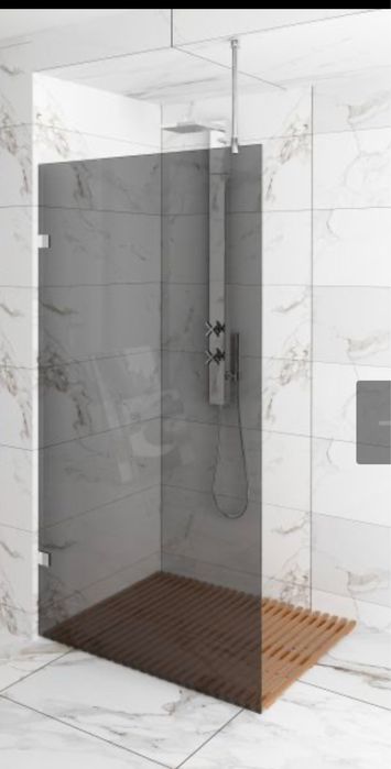 Стъклени паравани за баня черно стъкло 2 бр