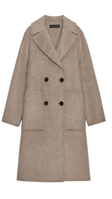 Вълнено дълго палто Zara