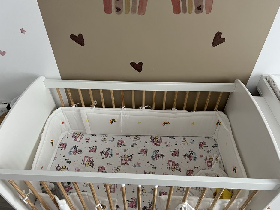 Patut (crib) bebelus +  saltea + aparatoare pat