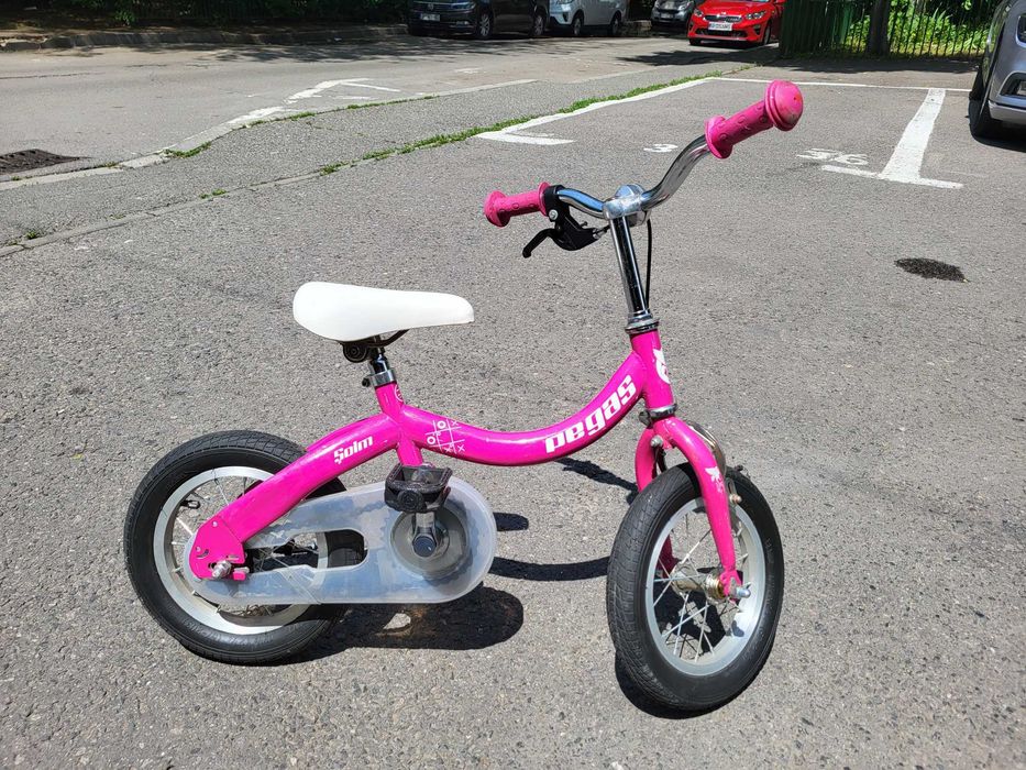 Vand bicicleta copii Pegas Soim roz cu roti ajutatoare