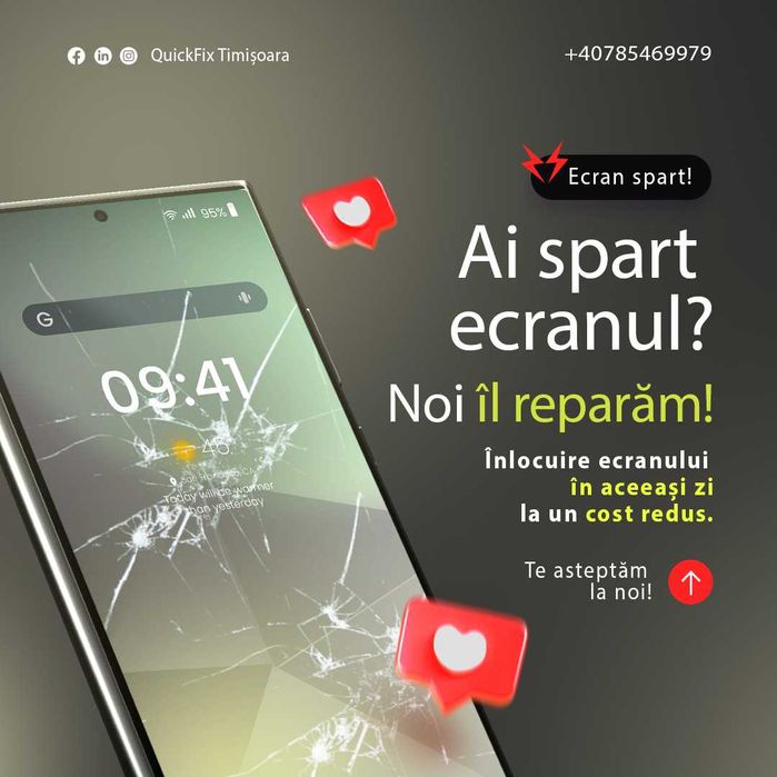 QuickFix Timișoara – Reparații GSM rapid și sigur - Display - Baterie