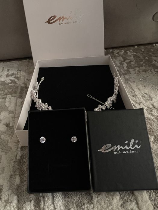 Диадема, булченски обеци, сватба Swarovski