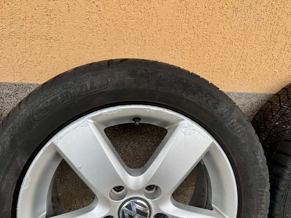 Jante originale Volkswagen R16, 5x112 – cu anvelope, plug & play