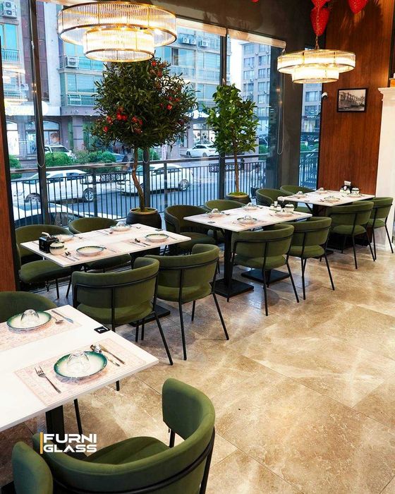 kafe restoranlar uchun stol stullar furniglass