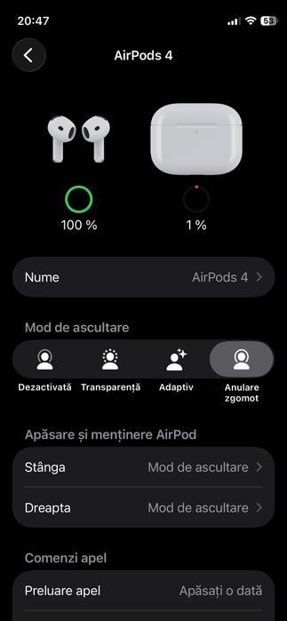 Căști Airpods 4 anc
