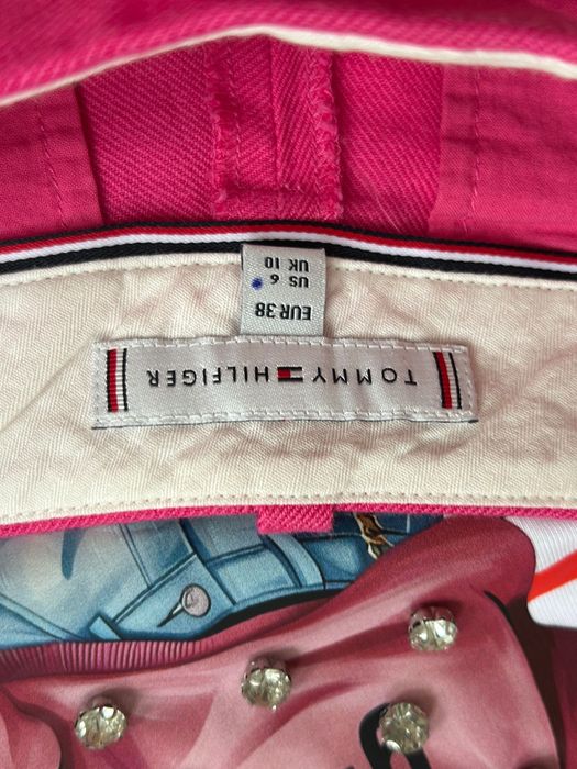 Tommy Hilfiger разкошни цикламени ленени бермуди/панталони