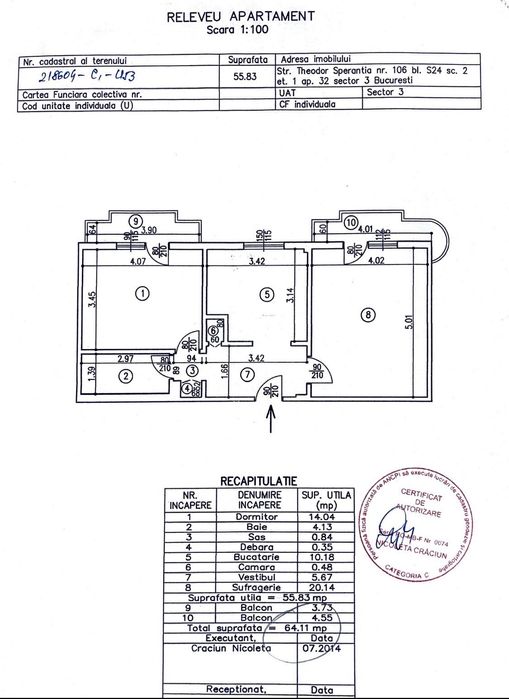 Inchiriez apartament 2 camere, Sector 3, Bvd.,Decebal