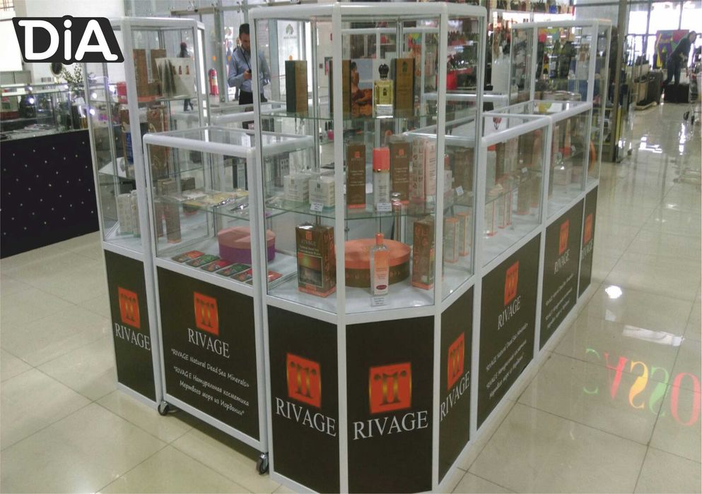 Прилавок витрина стеклянная из профиля, оборудование для магазина asvp