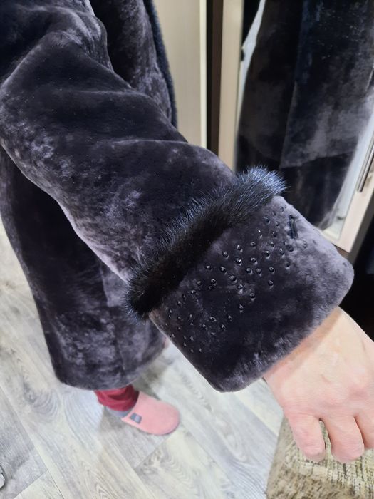 Шуба мутон + норка