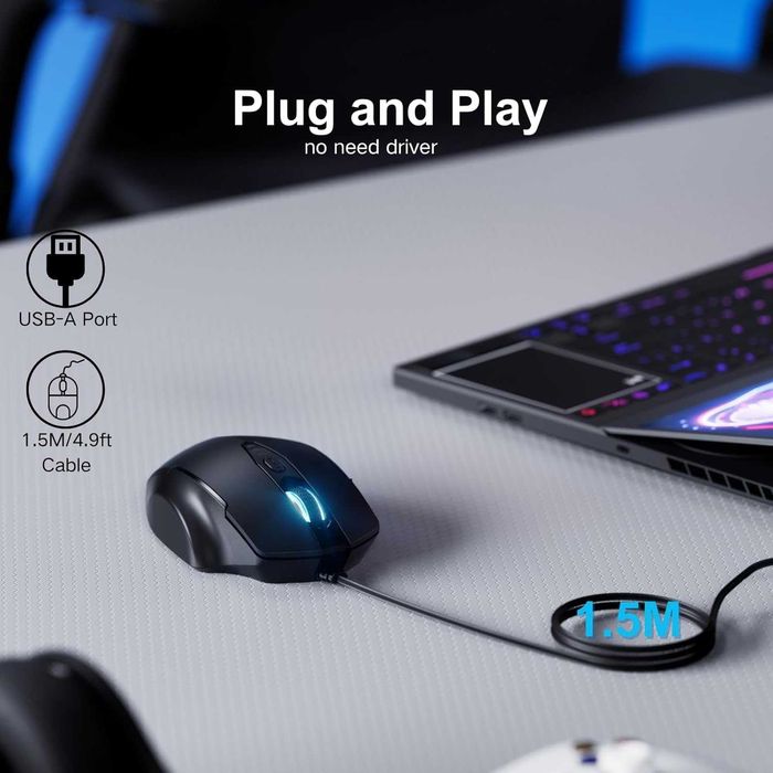 Геймърска мишка Uineer RGB – 7200 DPI, Програмируеми бутони