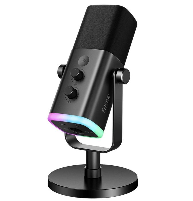 Настолен микрофон FIFINE AM8 Dynamic RGB XLR/USB- Black