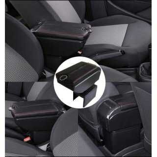 Черен подлакътник за автомобил - Барче, 7USB, пепелник и стойка за чаш