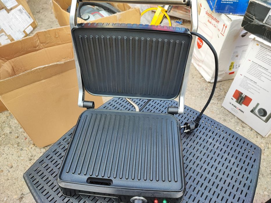 Grill electric Clatronic KG 3571, 2000 W, control temperatura, Inox