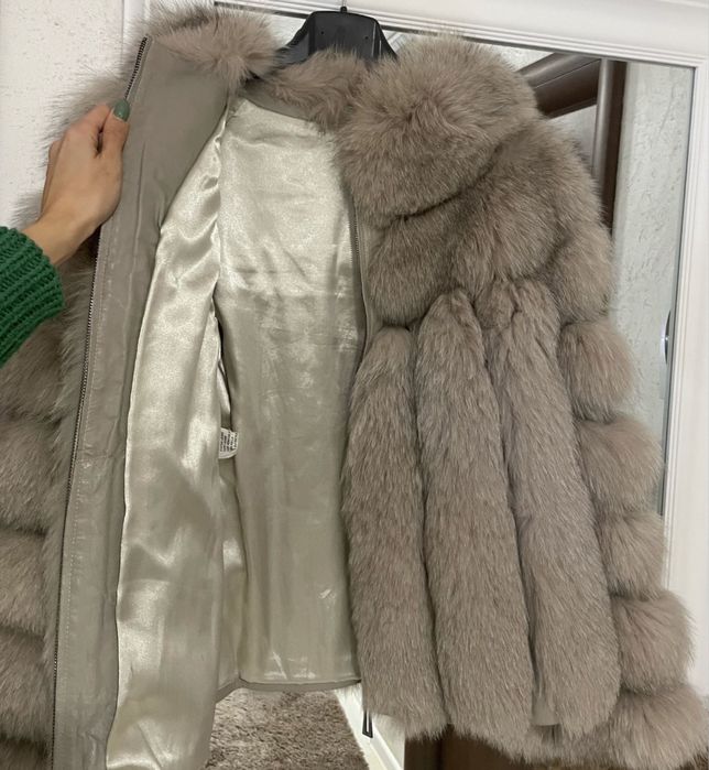 Палто от естествен косъм лисица