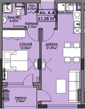 Продава се Двустаен апартамент в Бургас, Сарафово - 61 кв.м за 1100 €/кв.м - Снимка #3