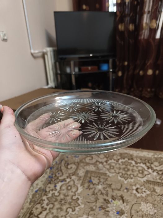 Поднос стеклянный, подставка, тарелка стекло