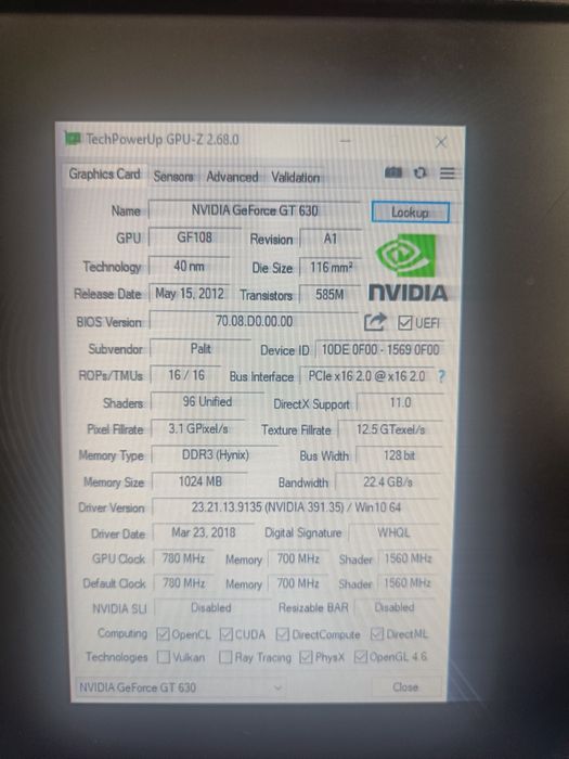 Видеокарта Palit GT630