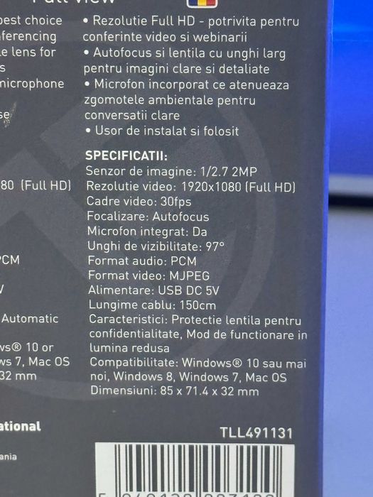 Camera Web Tellur Full HD, 2MP autofocus, microfon, noua sigilata