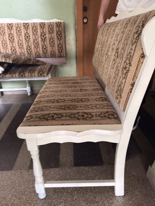 Ъглова дървена трапезна пейка за 6 човека