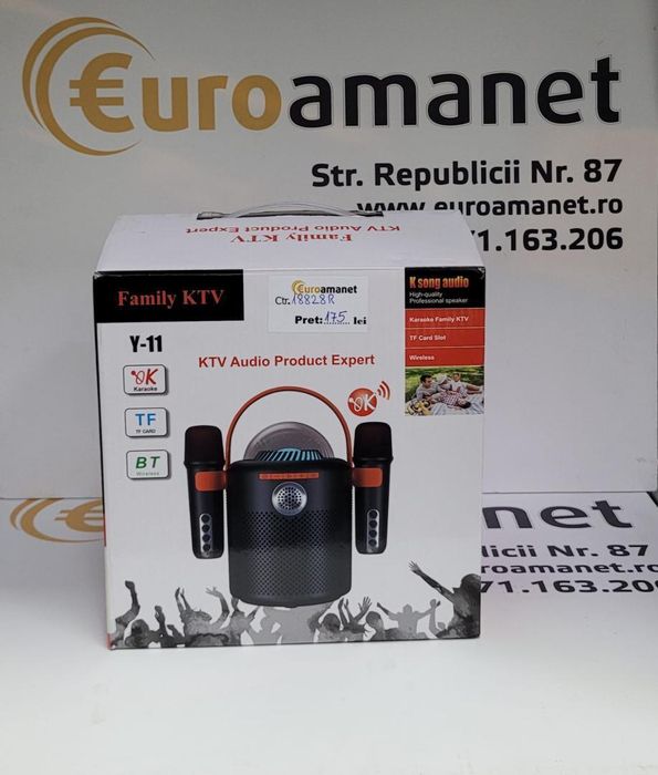 Set Karaoke cu 2 Microfoane, Bluetooth, Wireless, Portabil, 10W, -G-