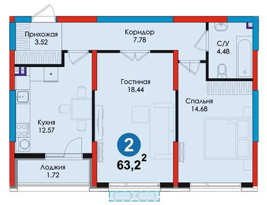 2 комнатная квартира на 2 этаже Алмазарский район ПВ 13 380у.е. [GS]