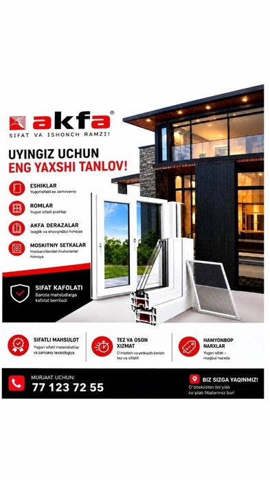 Akfa eshik deraza va maskitniy setka