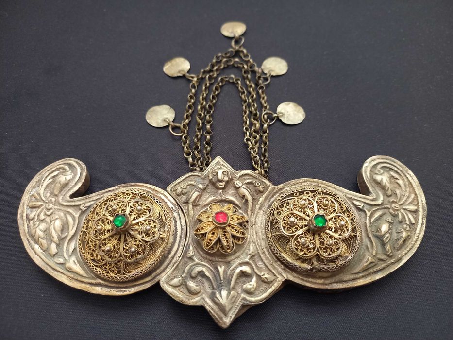 Възрожденски  Македонски пафти сребърни ковани филигран позлата носия