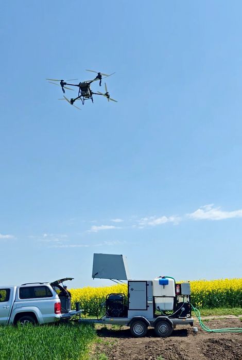 Tratamente fitosanitare cu dronă agricolă – DJI Agras T50
