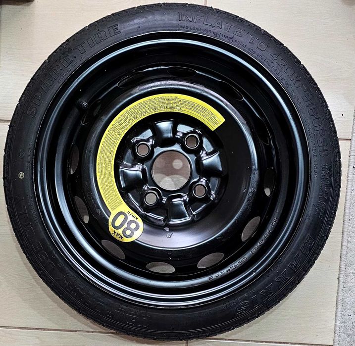Kit complet Roată de Rezervă Slim Hyundai i10 155/70 R13 (4x100) + Cric + Cheie + Husă