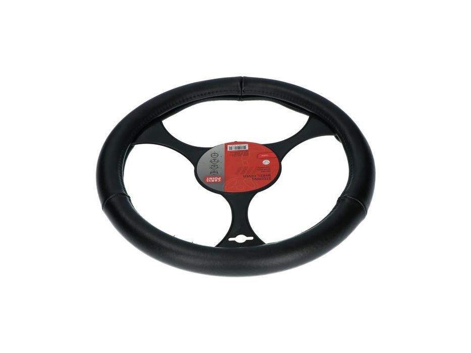 Husa volan Carpoint din piele neagra, pentru diametru 37-39 cm, cu strat interior antiderapant