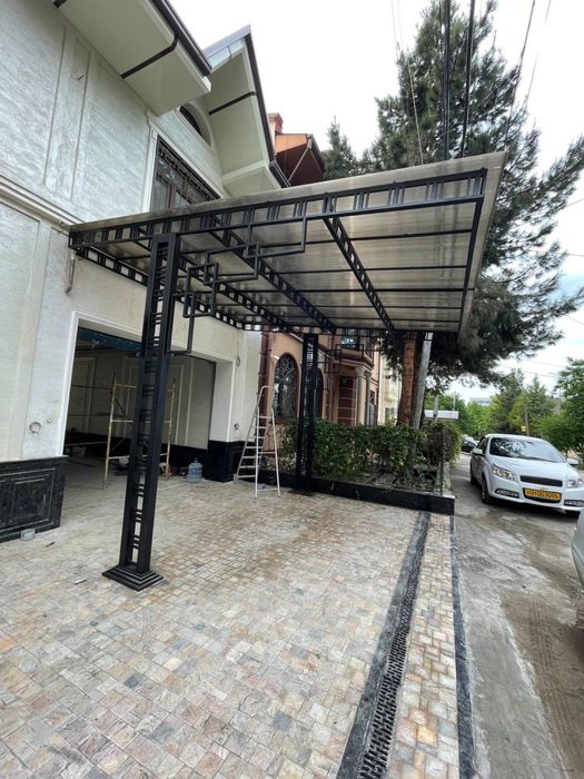 Навес Хай тек,Ковка,Перила