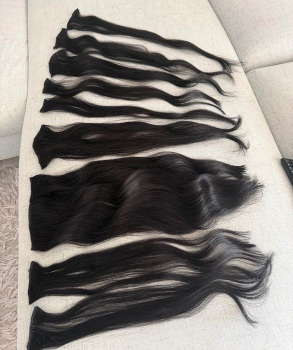 Extensii de păr natural – negre, lungi
