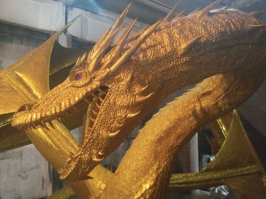 Большой металлический дракон 3.3м | арт-обьект для бизнеса.