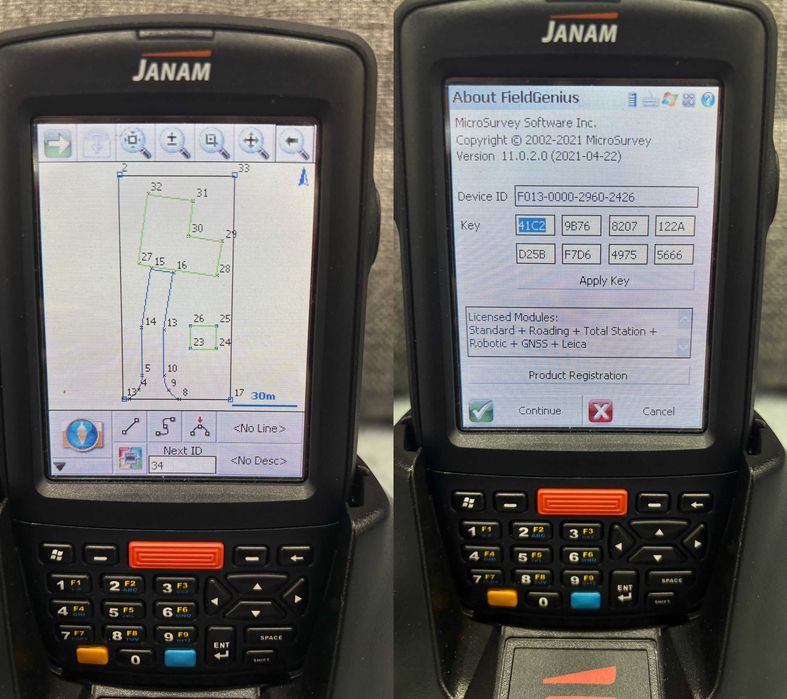 Controler NOU JANAM - SurvCE 2,58 Fieldgenius 11 RTK GPS TRIMBLE SOUTH