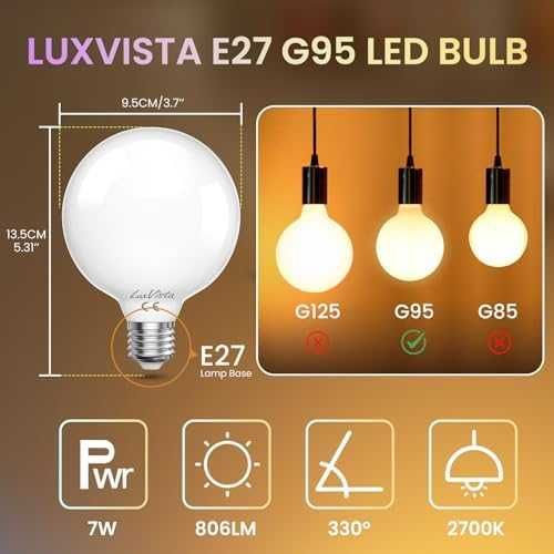 Нов комплект от 2 броя Енергоспестяващи LED Крушки - 7W, Димиращи E27 база