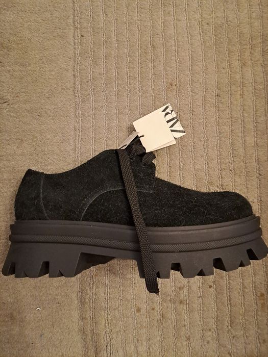 Pantofi Zars din piele cu talpa voluminoasa 6 cm ,model Prada,40