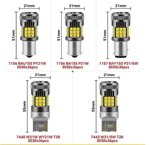Супер яркая автомобильная лампа заднего хода, 1156 BA15S BAU15S 1157