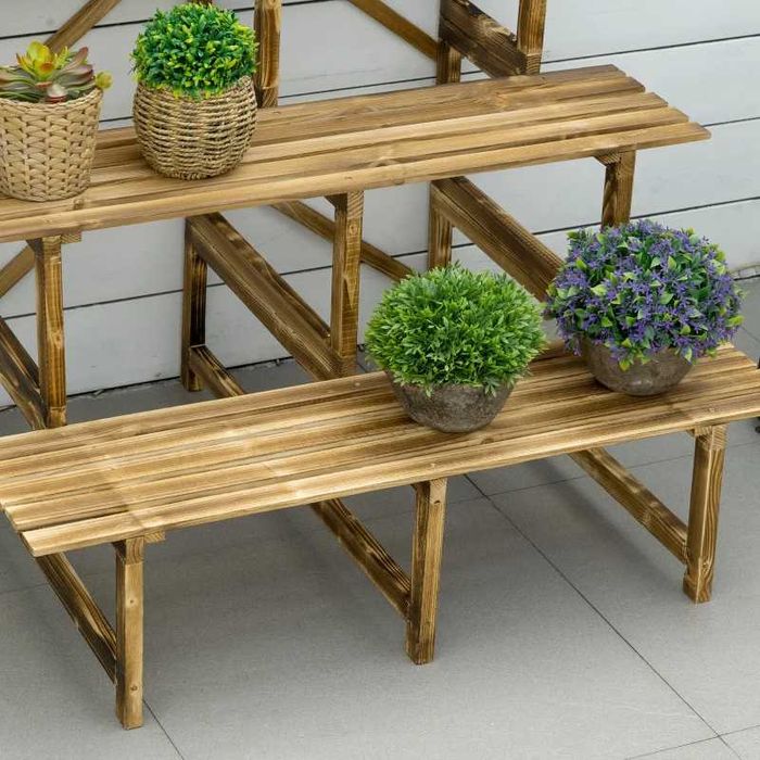 Стълба за растения Outsunny, стълба за цветя на 3 нива