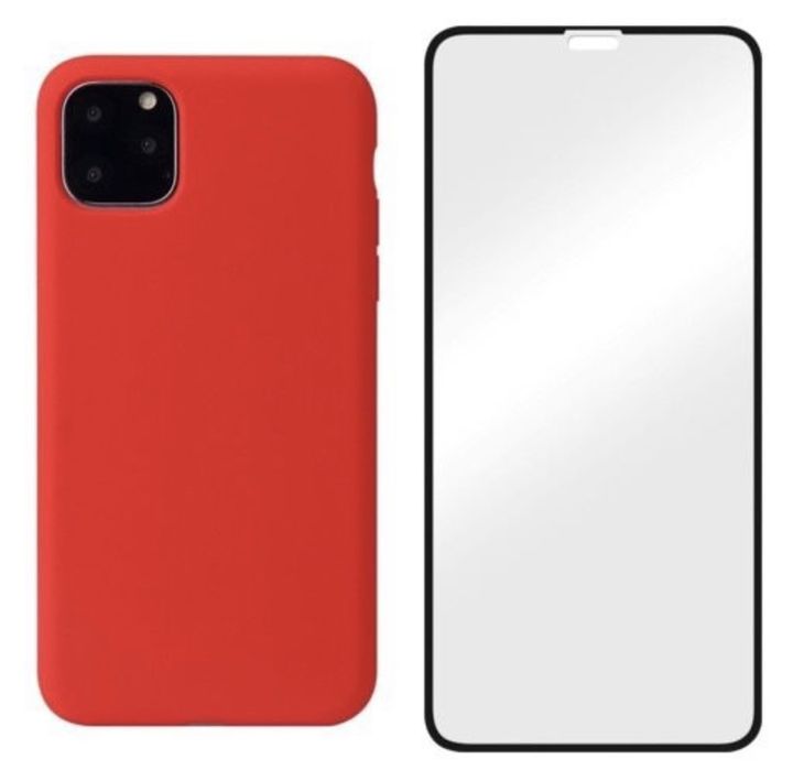 Iphone 11 12 13 14 PRO MAX Husa Cell Inter Catifea si Folie Sticla 21D