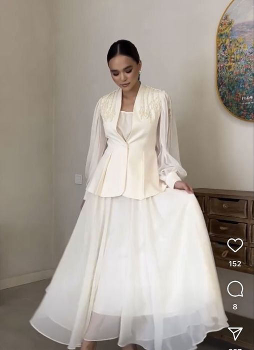 Платье двойка с бисером