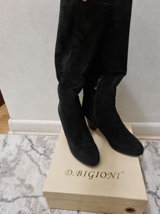 Замшевые зимние сапоги