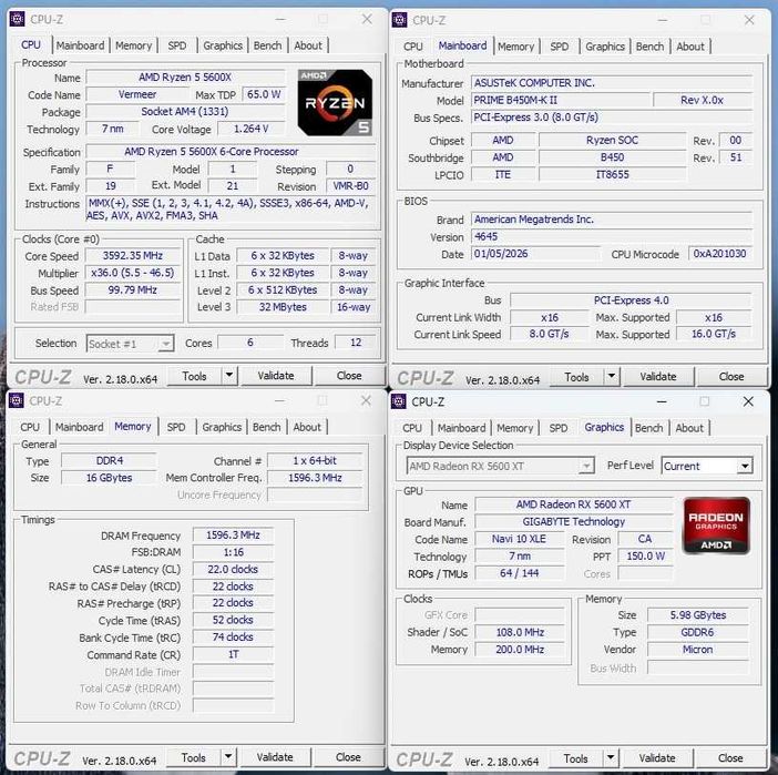 PC gaming Ryzen™ 5 5600x/ RX 5600XT 6 GB/ 16 Gb RAM/ SSD 240GB + 1TB