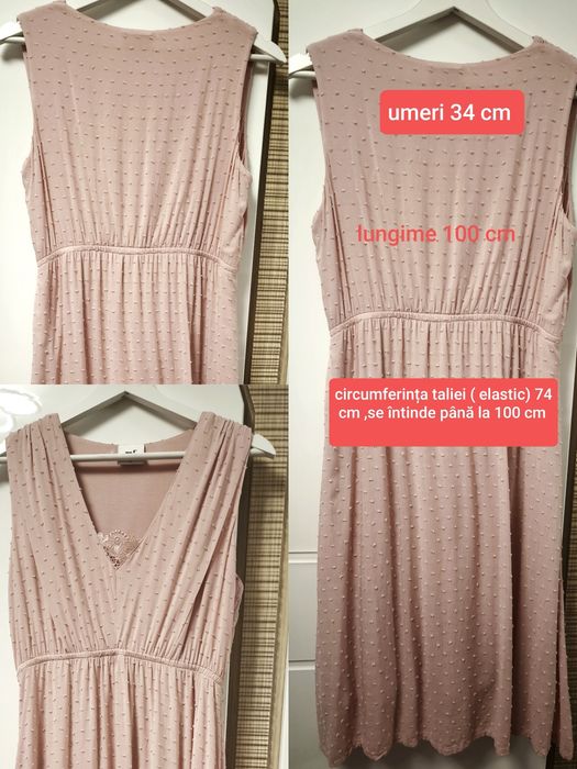 Rochie alăptare și gravide S-M roz pudra