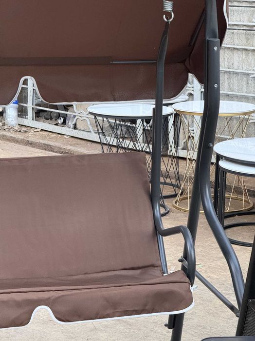 3-местный садовый качели с зонтиком, современный и удобный для террасы